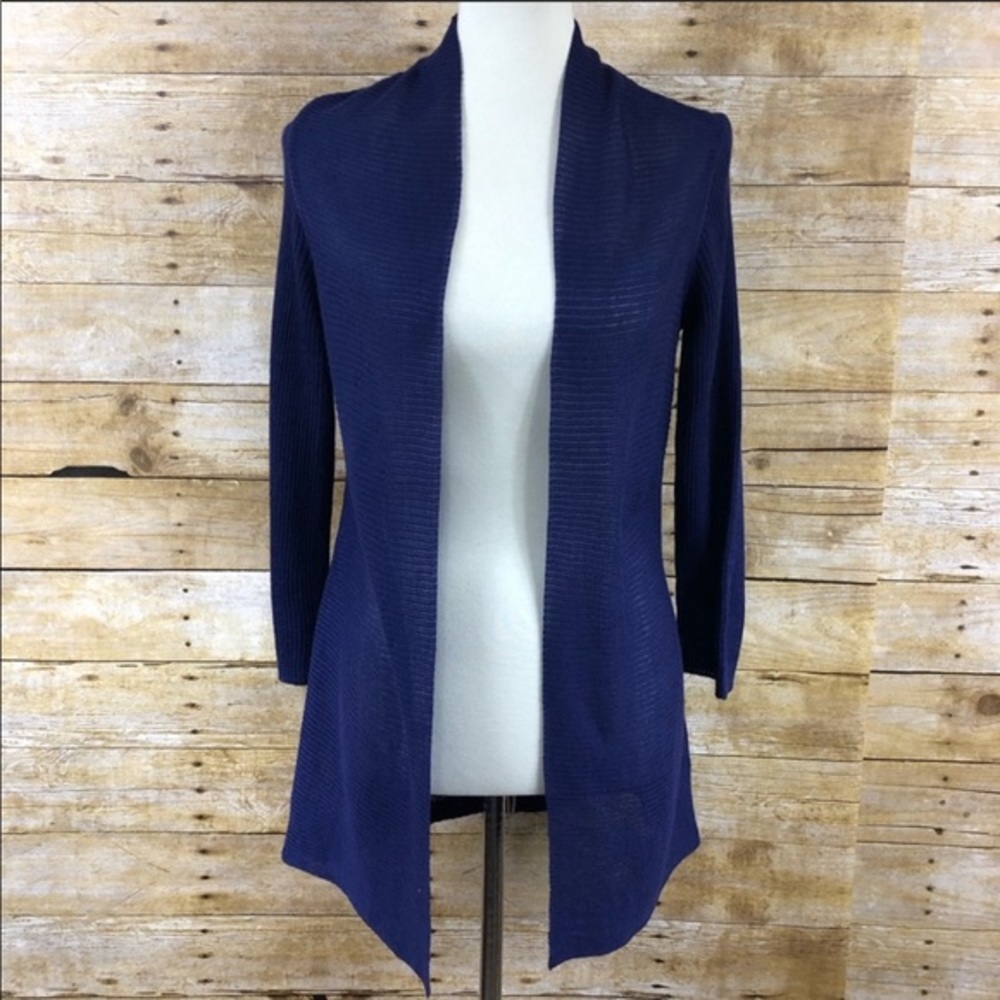 Chico’s Blue Rib Sweater Jacket Sz‎ 0